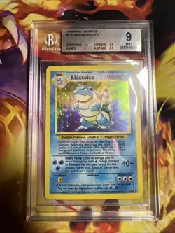 Pokemon Blastoise Base Set Unlimited Holo Rare #2 Beckett 9 Mint - Image 2
