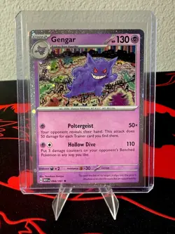 Gengar 094/165 (NM) Rare Scarlet & Violet 151 Cosmos Holo w/ Swirl Pokemon Card - Image 1