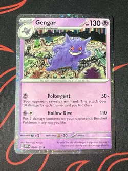 Gengar 094/165 (NM) Rare Scarlet & Violet 151 Cosmos Holo w/ Swirl Pokemon Card - Image 4