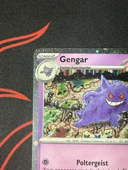 Gengar 094/165 (NM) Rare Scarlet & Violet 151 Cosmos Holo w/ Swirl Pokemon Card - Image 5