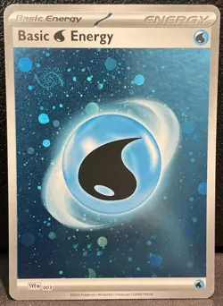 HD Water Energy Cosmos Holo with Mew Tail Swirl SVE MEW 003 151 Pokemon Card - Image 1