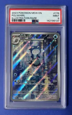2023 Pokemon Mew En Poliwhirl Illustration Rare #176 PSA 9 MINT - Image 1