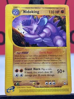 Nidoking 24/147 Aquapolis Regular Rare Pokemon TCG 2002 HP - Image 3