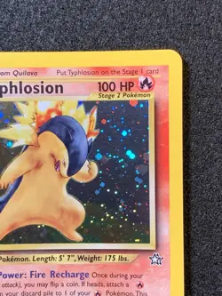 Pokemon 1st Edition Typhlosion 17/111 Neo Genesis Holo - BLACK DOT ERROR - Image 5