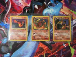 Dark Charizard Charmeleon Charmander Team Rocket Set Lot Vintage Pokemon - LP - Image 1