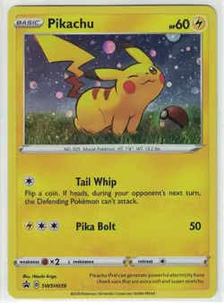 Pokemon TCG Pikachu Sword & Shield SWSH039 Holo Promo Promo - Image 1