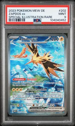 2023 Pokemon 151 Zapdos ex PSA 9 Mint Deutsch #202 Special Illustration Rare - Image 2
