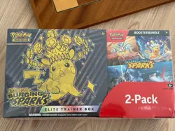 Pokemon TCG Surging Sparks Costco Bundle ETB & Booster Bundle 2 Pack New Sealed - Image 1