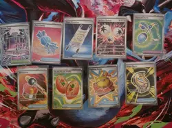 Pokemon TCG Full Art Item Tool Supporter Stadium Item Lot 9x NM English - Image 1