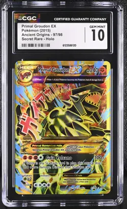 CGC 10 Primal Groudon EX Ancient Origins 97/98 Secret Rare Holo Pokemon Card - Image 1