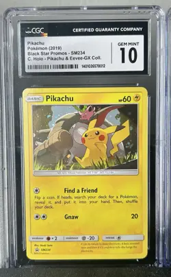 CGC 10 Pikachu Holo - SM234 - Sun and Moon - Pokemon! (PSA 10 Last Sold 500+) - Image 1