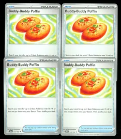 Pokemon BUDDY-BUDDY POFFIN 144/162 - Temporal Forces - MINT 4X - Image 1