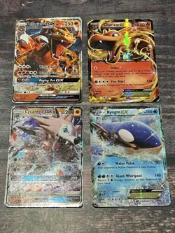 Pokemon TCG Charizard Mixed Card Lot 4 Cards GX Full Art EX All Damaged/HP - Image 1