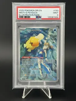 Pokemon TCG Misty's Psyduck Illustration Card 193/182, Destined Rivals, PSA 9 - Image 1