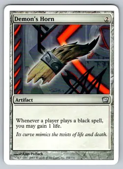 MTG Magic the Gathering 9th Edition Demon's Horn Uncommon 294/350 - Image 1