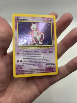 SPANISH 10/102 Mewtwo Base Set Unlimited Pokemon TCG LP Holo Rare - Image 4