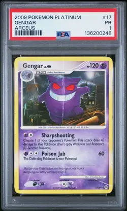 2009 POKEMON PLATINUM ARCEUS #17 GENGAR PSA 1 - Image 1