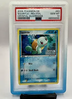 Pokemon Squirtle EX Crystal Guardians 63/100 Reverse Holo Stamped PSA 10!! - Image 1