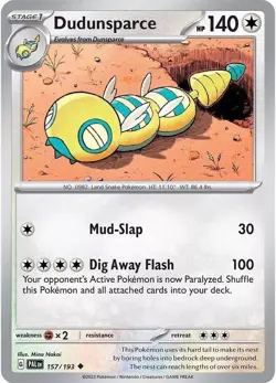 Pokemon TCG Dudunsparce Scarlet & Violet - Paldea Evolved 157/193 Regular... - Image 1