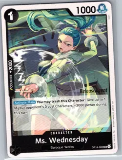 Ms. Wednesday OP14-083 Release Event English The Azure Sea's Seven One Piece NM - Image 1