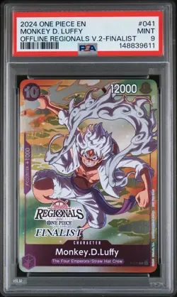 2024 ONE PIECE OFFLINE REGIONALS PACK 2024 VOL.2 FINALIST MONKEY D. LUFFY PSA 9 - Image 1