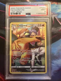 Pokemon TCG Charizard Lost Origin Holo Ultra Rare Card TG03/TG30 PSA 9 - Image 1