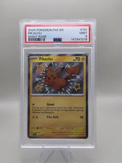 Pokemon Pikachu TCG Paldean Fates Card 131/091 Shiny Rare, PSA 9 - Image 1