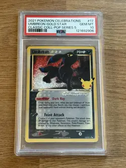 Pokemon Umbreon TCG Gold Star 17/17 PSA 10 Celebrations 25th Anniversary Card - Image 1