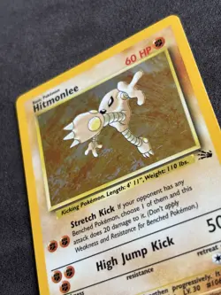 Pokemon TCG Hitmonlee Fossil Holo Rare Card 7/62 WOTC 1999 LP + - Image 2
