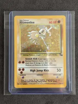 Pokemon TCG Hitmonlee Fossil Holo Rare Card 7/62 WOTC 1999 LP + - Image 5