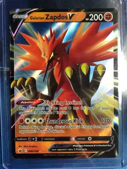 Galarian Zapdos V 080/198 Ultra Rare Chilling Reign Pokemon TCG Near Mint/Mint - Image 1