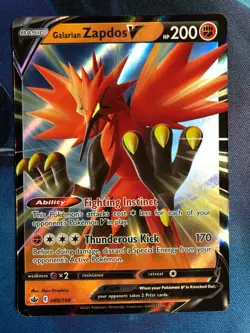Galarian Zapdos V 080/198 Ultra Rare Chilling Reign Pokemon TCG Near Mint/Mint - Image 2