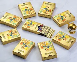 Pokemon Gold Pack Foil Cards 55Pcs TCG GX Vmax Rare Charizard - Image 1