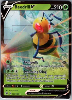 Beedrill V 001/189 SWSH10: Astral Radiance - Pokemon Card - NM - Image 1