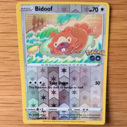BIDOOF 059/078 POKEMON CARD (POKEMON GO SET) REVERSE HOLO DITTO UNPEELED - Image 1