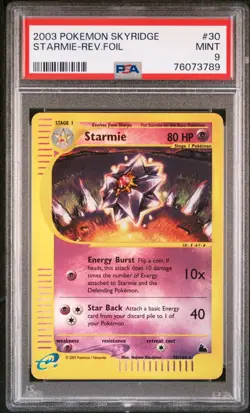 2003 Pokemon Skyridge Starmie Reverse Holo #30/144 PSA 9 MINT - Image 2