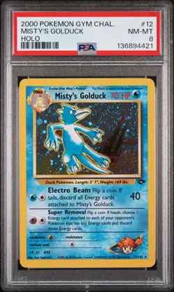 2000 POKEMON GYM CHALLENGE HOLO #12 MISTY'S GOLDUCK PSA 8 - Image 1