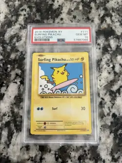 Pokemon Surfing Pikachu 111/108 Evolutions Secret Rare Regular PSA 10 English - Image 1