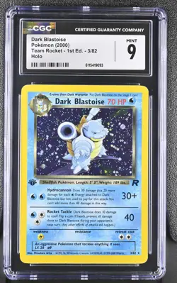 CGC 9 MINT Dark Blastoise Team Rocket 1st Edition 3/82 Holo Pokemon Card - Image 1