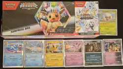 Pokemon Prismatic Evolutions Surprise Box + Booster Pack Bundle Sealed W/ Holos - Image 1