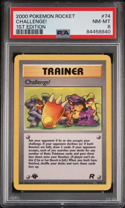 2000 Pokemon Rocket Challenge! 1st Edition PSA 8 #74 - Image 1