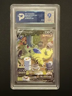 Pokemon Sword And Shield Battles Styles Tyranitar V Alternate Art PSG9 155/163 - Image 1