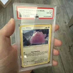 Ditto 17/18 Detective Pikachu Holo Pokemon Sun & Moon PSA 6 - Image 2