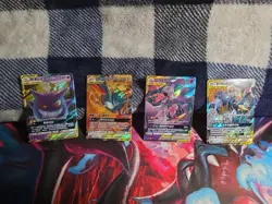 Pokemon 4 Card Lot TAG TEAM GX Foil Chinese Gengar Mimikyu Mew Lucario And More - Image 1
