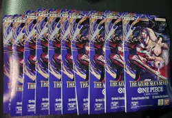 One Piece OP14 The Azure Sea’s Seven Sleeved Booster Pack Lot Of 10 - In Hand - Image 1