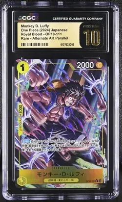 CGC 10 Pristine One Piece Monkey.D.Luffy Parallel OP10-111 Royal Blood Foil Jpn - Image 1