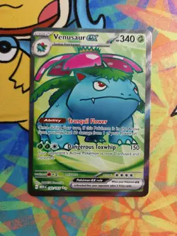 Pokemon Venusaur EX TCG Scarlet & Violet Holo Card 182/165 - Image 1