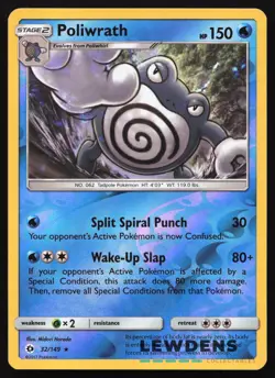 Poliwrath - 32/149 - Reverse Holo Rare Holo - Sun & Moon Base - Pokemon Card - Image 1