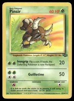 Pokemon Cards Pinsir 25/64 Unlimited Jungle WOTC Rare MP - Image 1