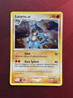 LUCARIO 6/130 Diamond & Pearl HOLO SWIRL & BLEED rare Pokemon TCG card MP - Image 1